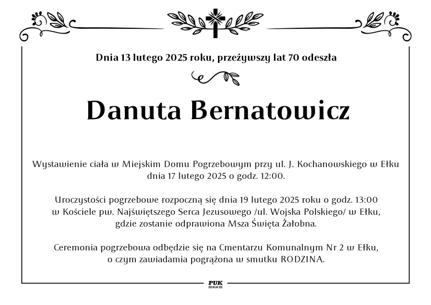 Danuta Bernatowicz - nekrolog